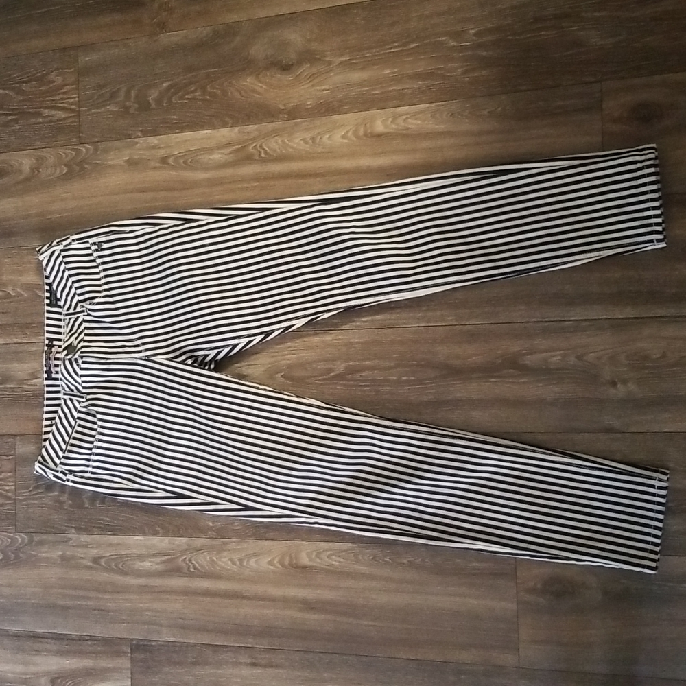 Scotch and Soda La Bohemienne Mid Rise Skinny Navy Striped Jeans Size 30